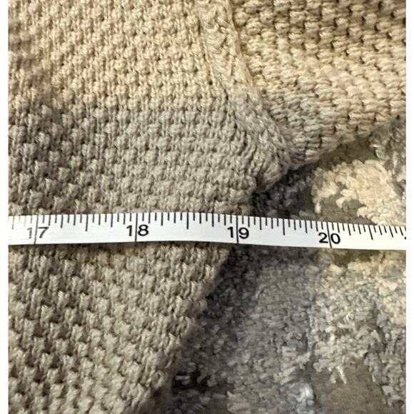 Free People Beach Chunky Cropped Sweater‎ Beige Long Sleeve Mock Neck XS - Picture 7 of 8